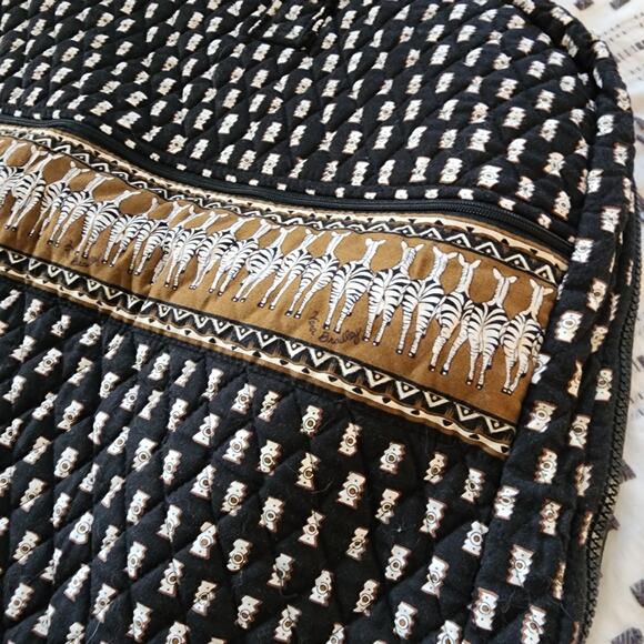 Vintage Vera Bradley Zebra Hanging Garment Bag Black Quilted Dual Handle Retired - Picture 5 of 14